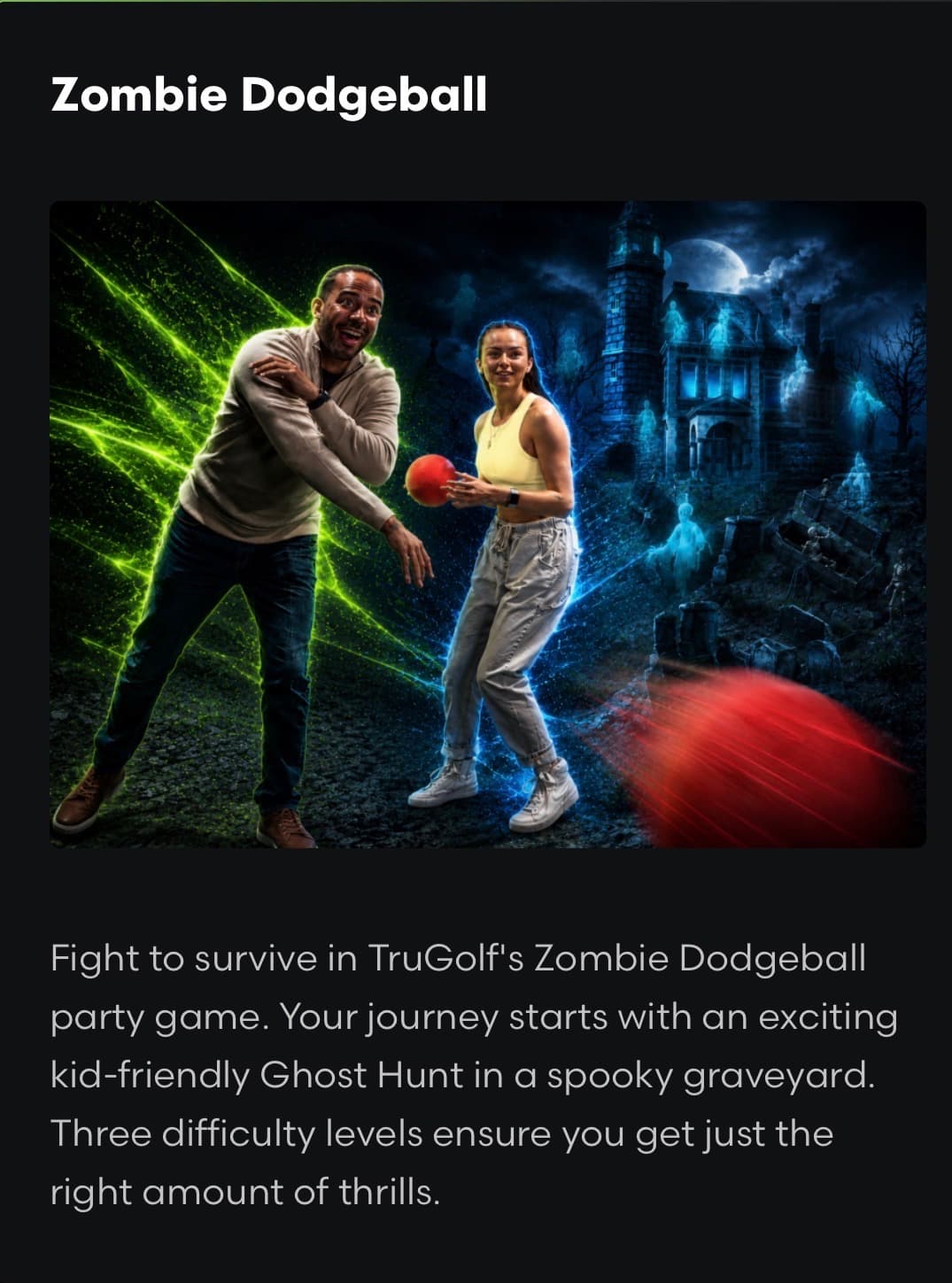 Two players in a projected dodgeball game